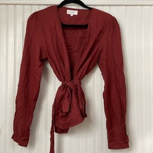 KOTN Woven Wrap Shirt in Brick